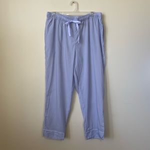 Gilligan & O’Malley Light Blue Striped Tinsel Pajama Pants NWOT